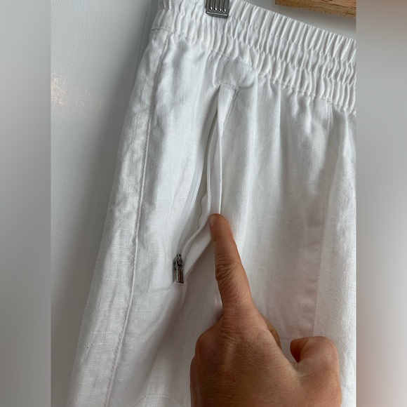 Athleta Women’s Retreat Linen High Rise Wide Leg Pant Calla Lily White Size 10 - Picture 6 of 13